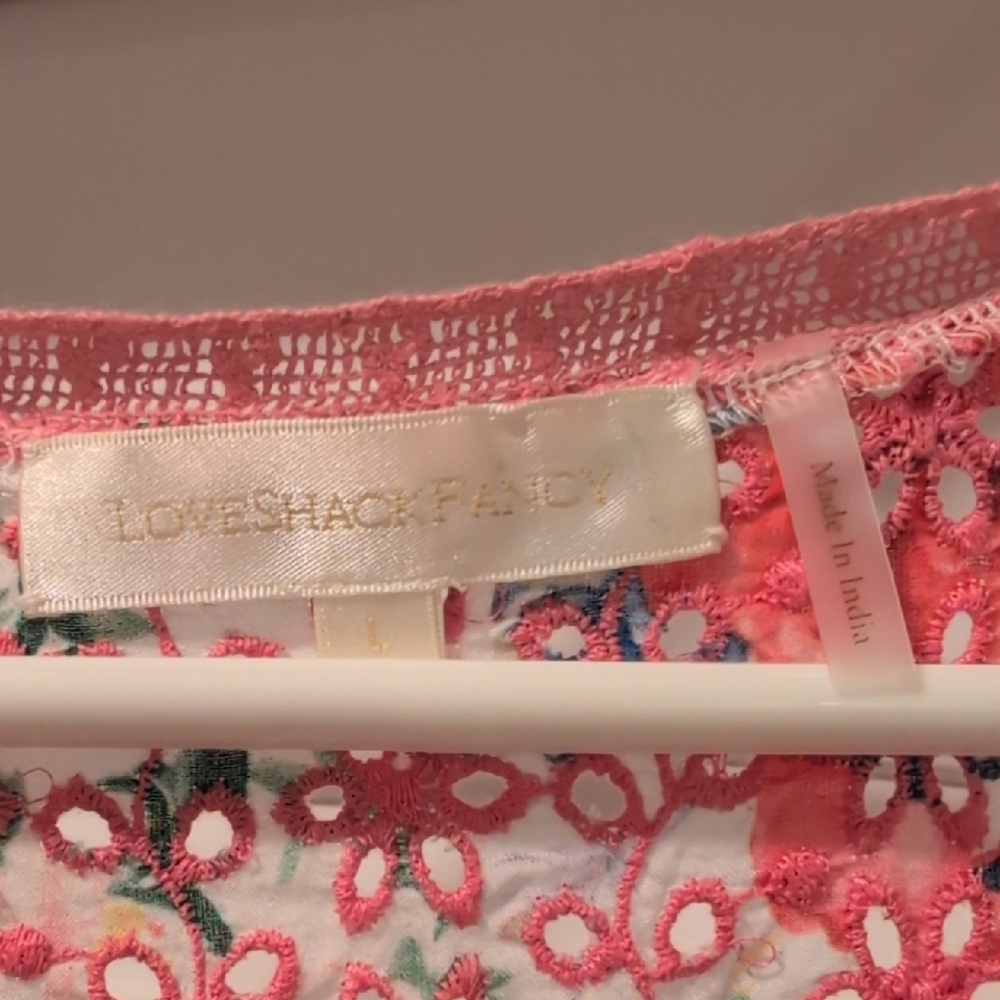 LoveShackFancy Floral Dress with Red and Blue Accents - Picture 4 of 5